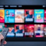 Télévision affichant un site de vidéos en streaming