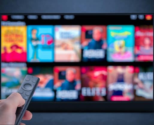 Télévision affichant un site de vidéos en streaming